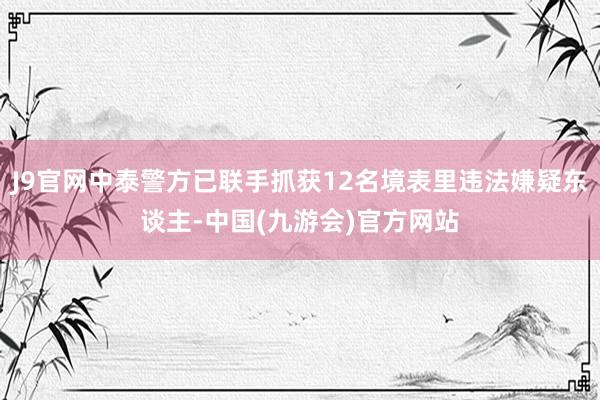 J9官网中泰警方已联手抓获12名境表里违法嫌疑东谈主-中国(九游会)官方网站